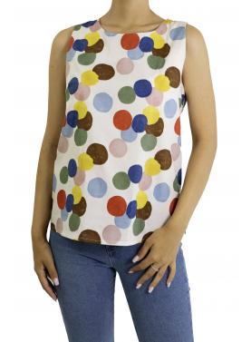 Canotta fantasia con pois in cotone